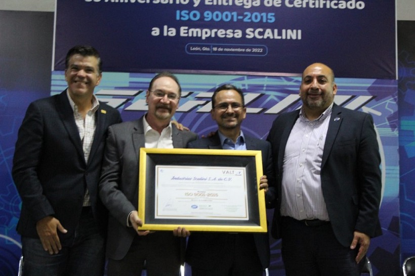 Scalini receives ISO 9001:2015 certificate