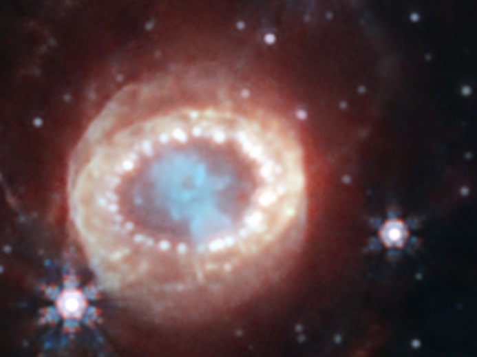 Crescent-like structures now visible in Supernova 1987A
