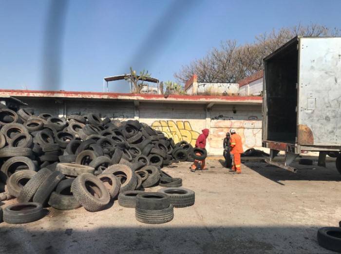 More than 450 tons of old tires are removed