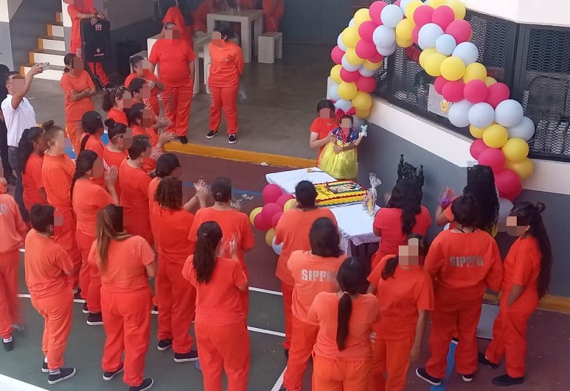 Girl who lives with her imprisoned mother is celebrated