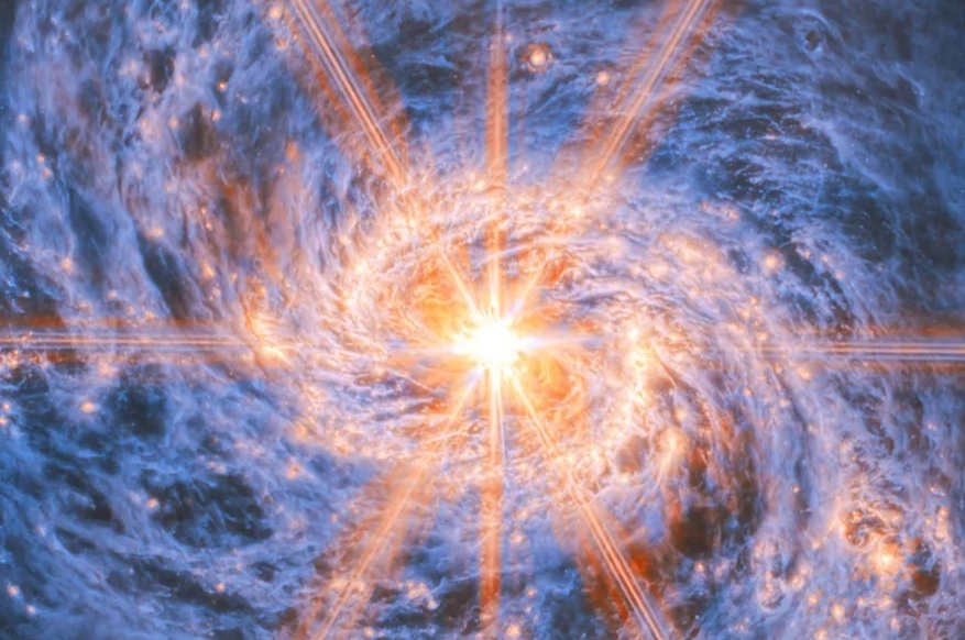 A beacon of light 45 million light years away