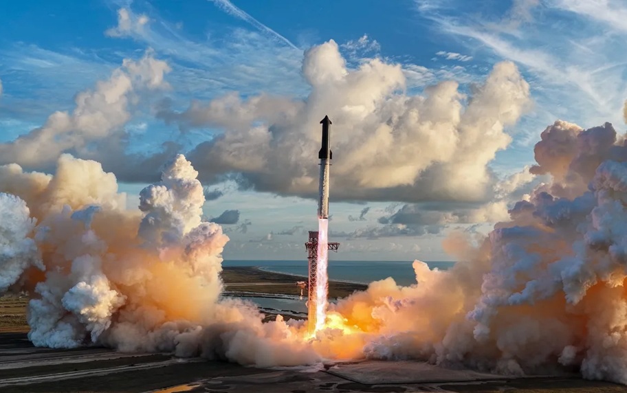 SpaceX launches largest rocket ever and Starship into orbit